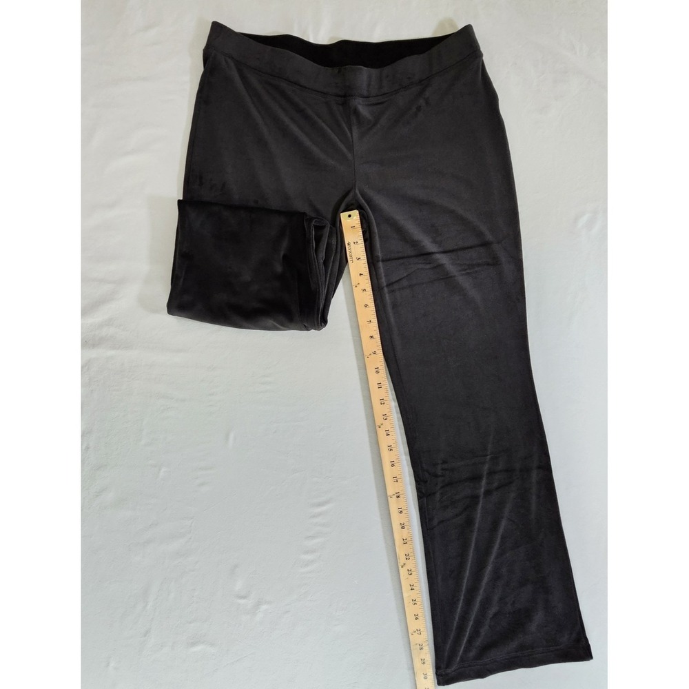 Juicy Couture Velour Logo Sweatpants Women's L Black Stretch Polyester Spandex - Picture 8 of 11